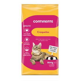Ração Para Gato Adulto Croquetes Frango, Pato, Peru E Legumes Continente 800 g