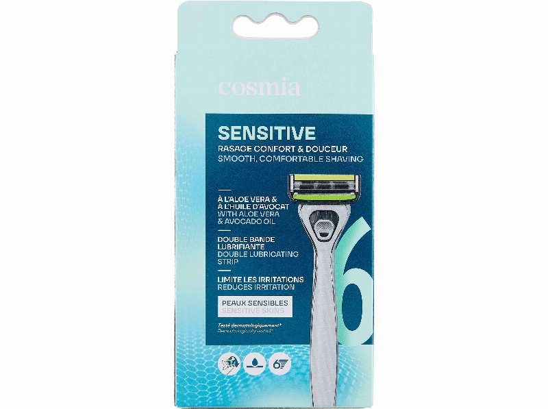 Máquina Barbear Cosmia Sensitive 6Lâminas 1Un