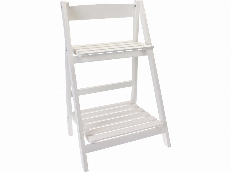Escada Em Madeira Branco 32X41X65.5Cm