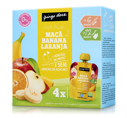 Bolsa De Fruta Maçã, Banana E Laranja Pack 4 Pingo Doce 0.36Kg