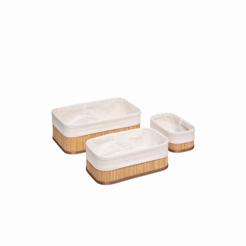 Conjunto 3 Cestos Arrumação Bambu