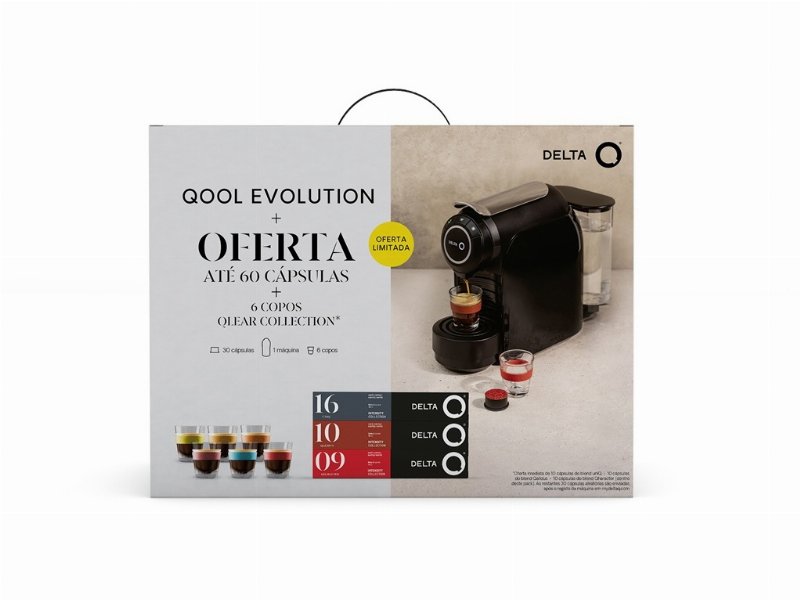 Qit Máq. Café Expresso Delta Q Qool Evolution + 6 Copos Branca