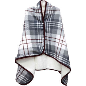 Manta Poncho Xadrez Bordô Kasa