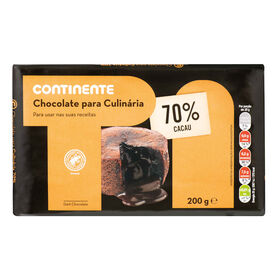 Tablete De Chocolate Culinária 70% Continente 200 gr