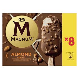 Gelado Chocolate Com Amêndoas Magnum 800 ml (8 Un)