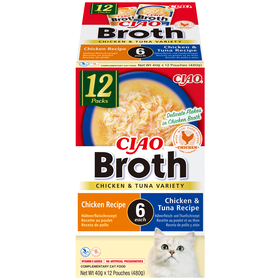 Snack Para Gato Broth Frango E Atum Ciao 12 X 40 gr