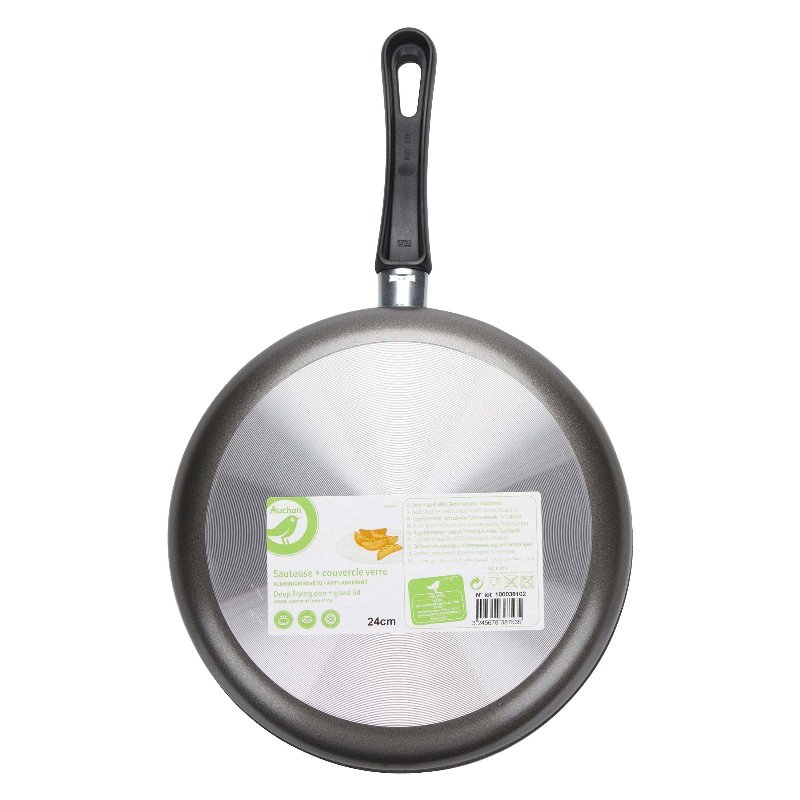 Frigideira C/ Tampa Auchan Aluminio 24 Cm