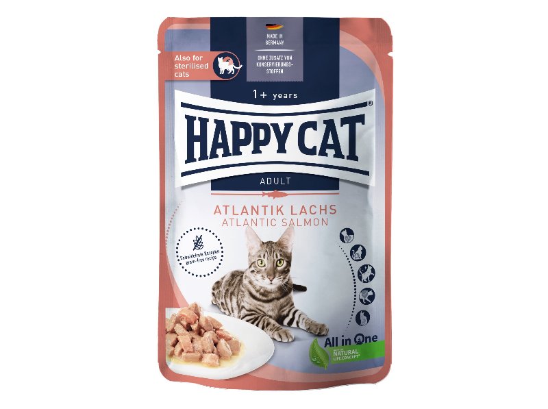Comida Húmida Gato Happy Cat Adulto Salmão 85 g