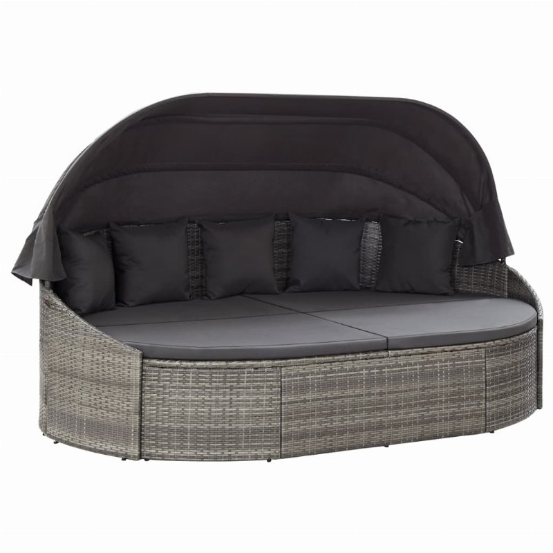 Hkh 7 Pcs Conjunto De Sofás P/ Jardim Com Almofadões Vime Pe - Bege