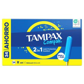 Tampões Compak Regular Com Aplicador Tampax 34 Un
