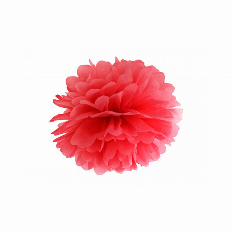 Pompom Papel Vermelho 25 Cm