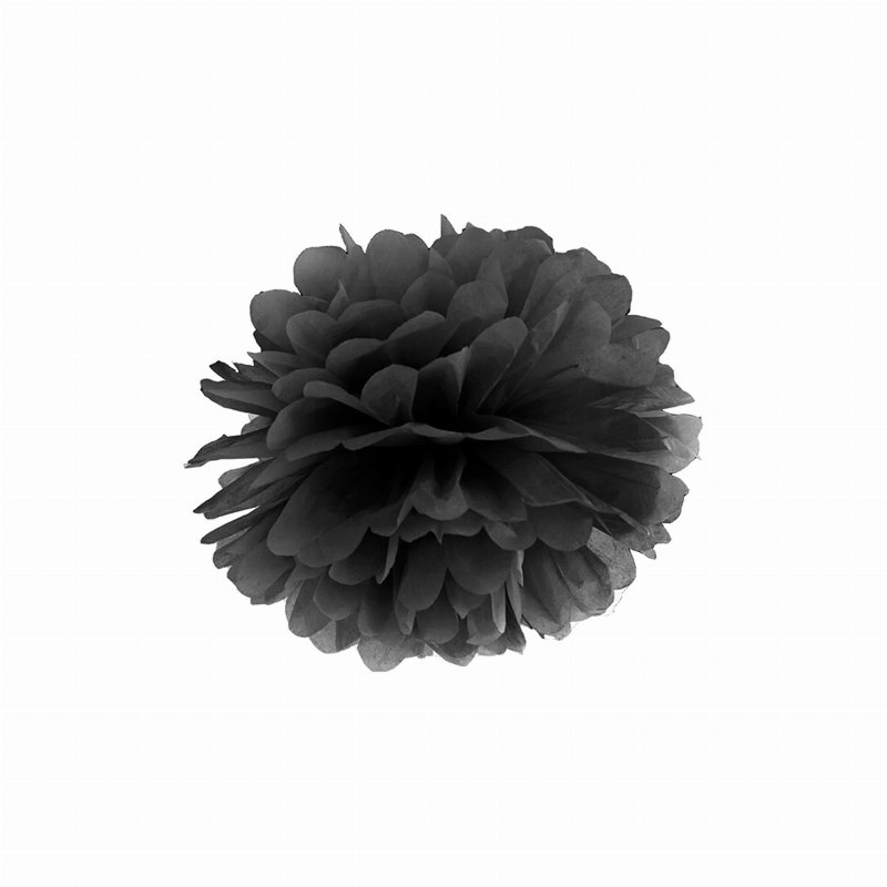 Pompom Papel Preto 25 Cm
