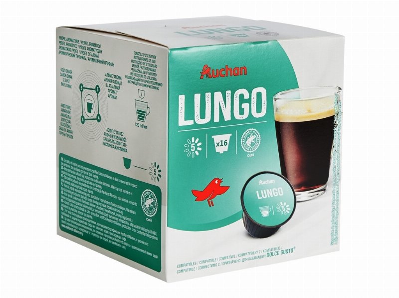 Cápsulas Café Dg Auchan Lungo Int.5 16Un