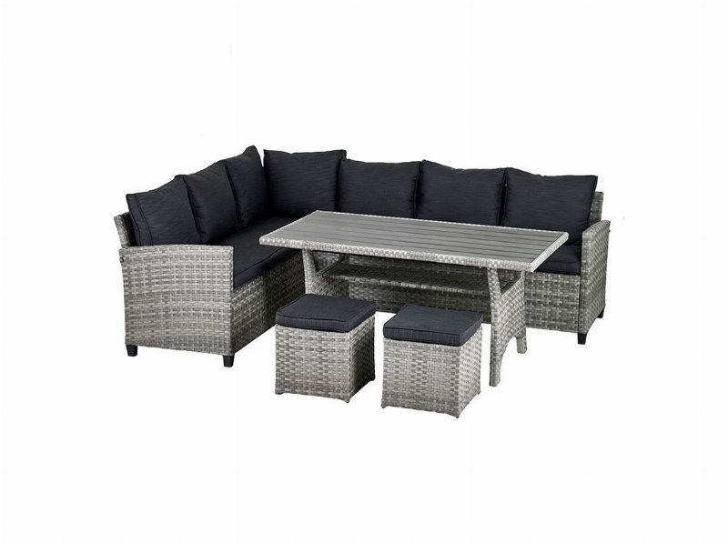 Conjunto De Refeição Gardenstar 2 Sofás + Mesa + 2 Bancos