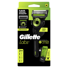 Máquina De Barbear Neon Night + 2 Recargas Com Estojo De Viagem Gillette Labs 1 Un