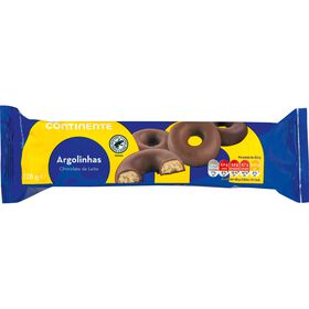 Bolachas Cobertura Chocolate De Leite Argolinhas Continente 128 gr