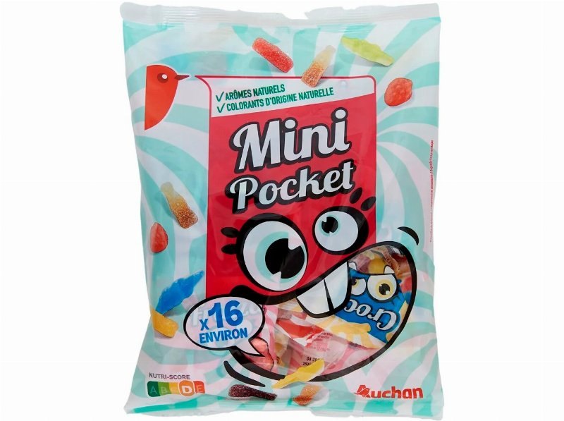 Gomas Auchan Mini Pockets 400 g 16 Saquetas