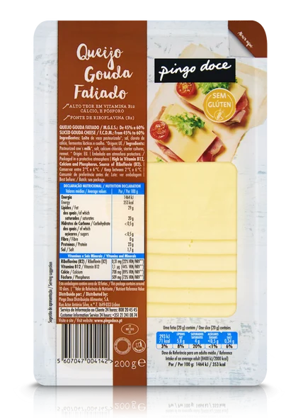 Queijo Gouda Fatiado Pingo Doce 0.2Kg