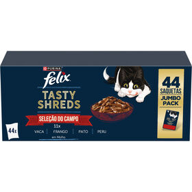 Comida Húmida Para Gato Adulto Tasty Shreds Purina Felix 44 X 80 g