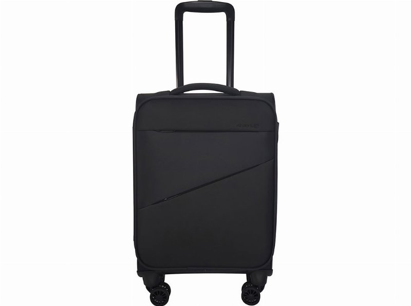 Mala De Cabine Flexível Airport Preto 8 Rodas 35X55X20Cm