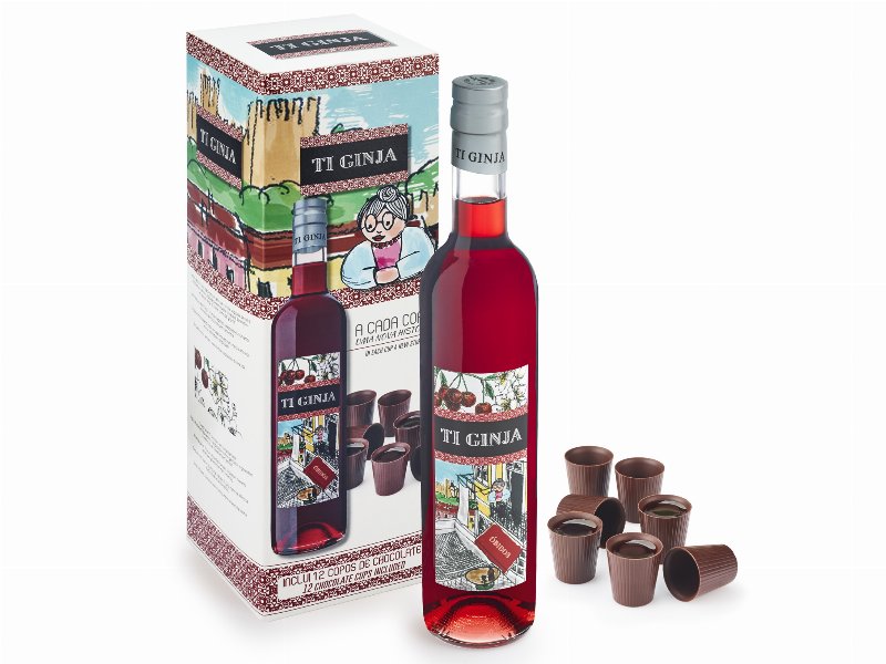 Licor De Ginja Ti Ginja + 12 Copos De Chocolate 0.50 l