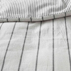 Conjunto Capa De Edredão E Fronha 220X160Cm Riscas Cinza Kasa