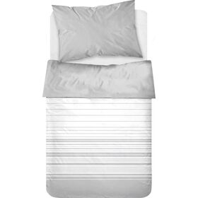 Conjunto Lençóis Algodão Risca Cinza Kasa
