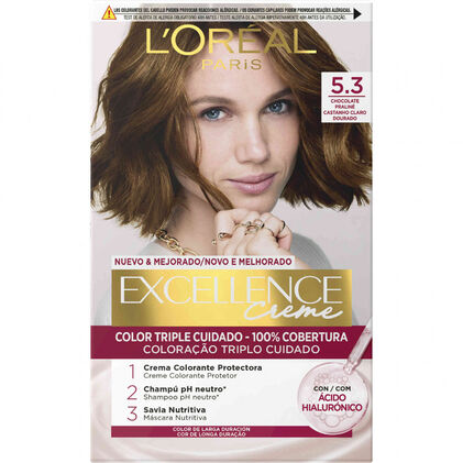 Coloração Excellence Castanho Claro Dourado 5.3 Excellence L'oreal Paris 1Un
