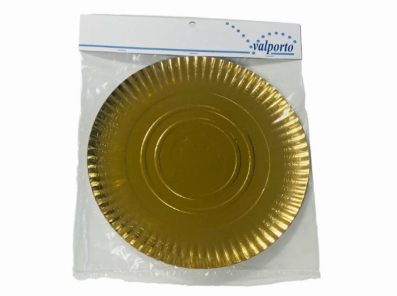 Prato P/ Bolo C/ Pega Valporto Cartão Dourado Nº7 32Cm