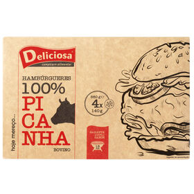 Hambúrguer 100% Picanha Congelado Deliciosa