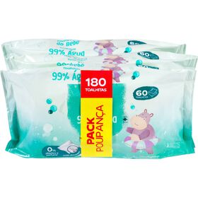 Toalhitas Bebé 99% Água Continente Do Bebé 3 X 60 Un