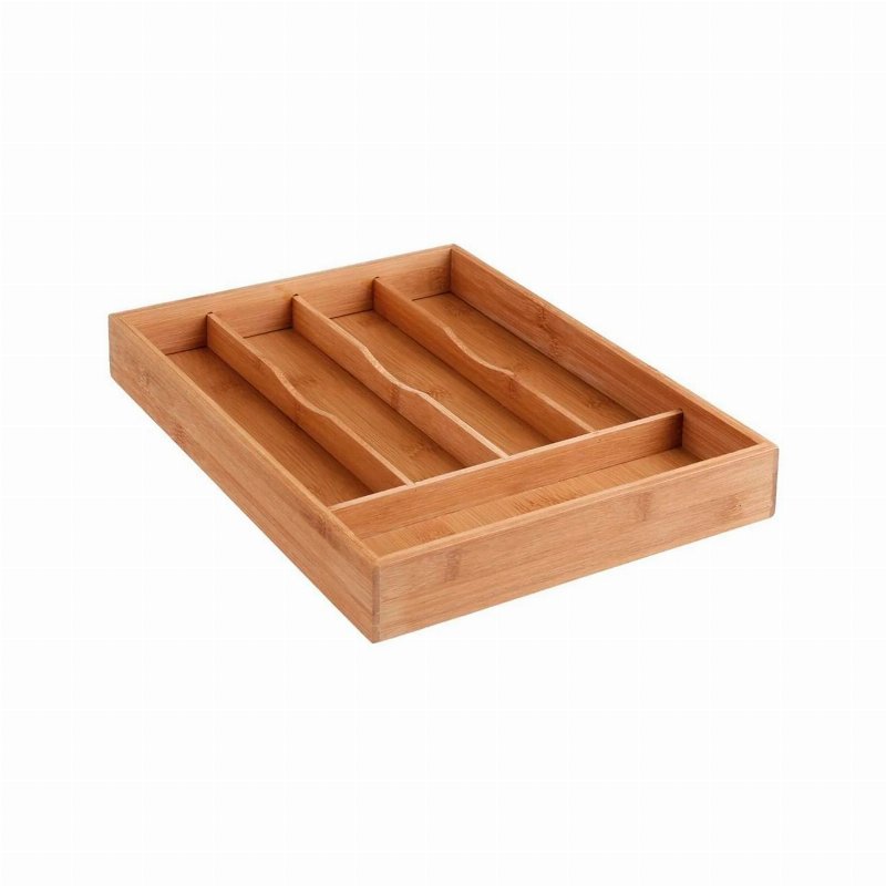 Organizador De Talheres 5 Divisórias Bambu