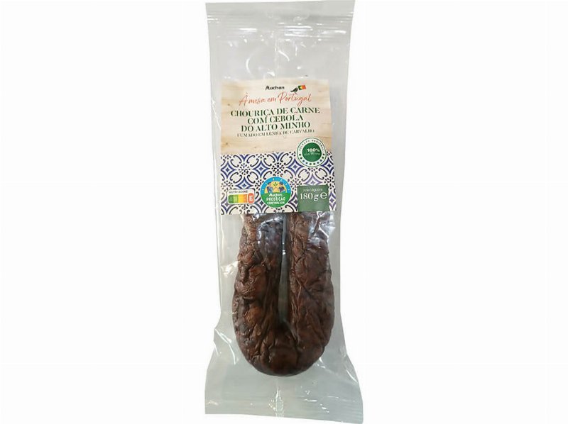 Chouriça De Carne Com Cebola Auchan À Mesa Em Portugal Cultivamos O Bom Alto Minho 180 g