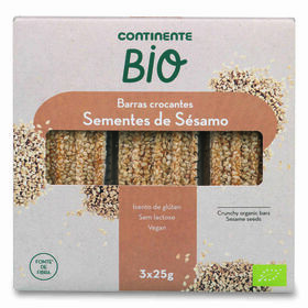 Barra Sementes De Sésamo Sem Glúten Continente Bio 75 gr (3 Un)