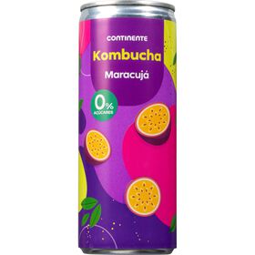 Bebida Kombucha Maracujá Sem Açúcar Continente 25 cl