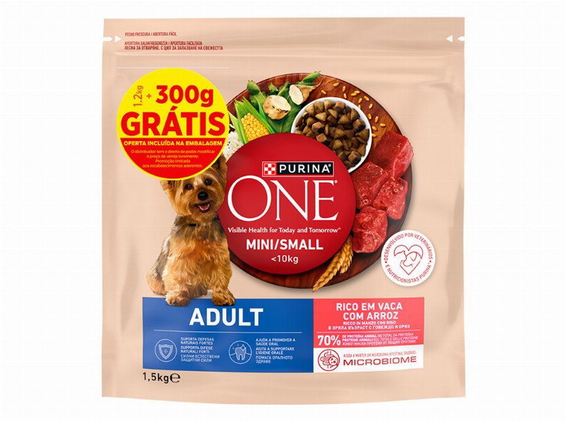 Ração Cão One Mini Adulto Vaca 1.2 kg+300 g