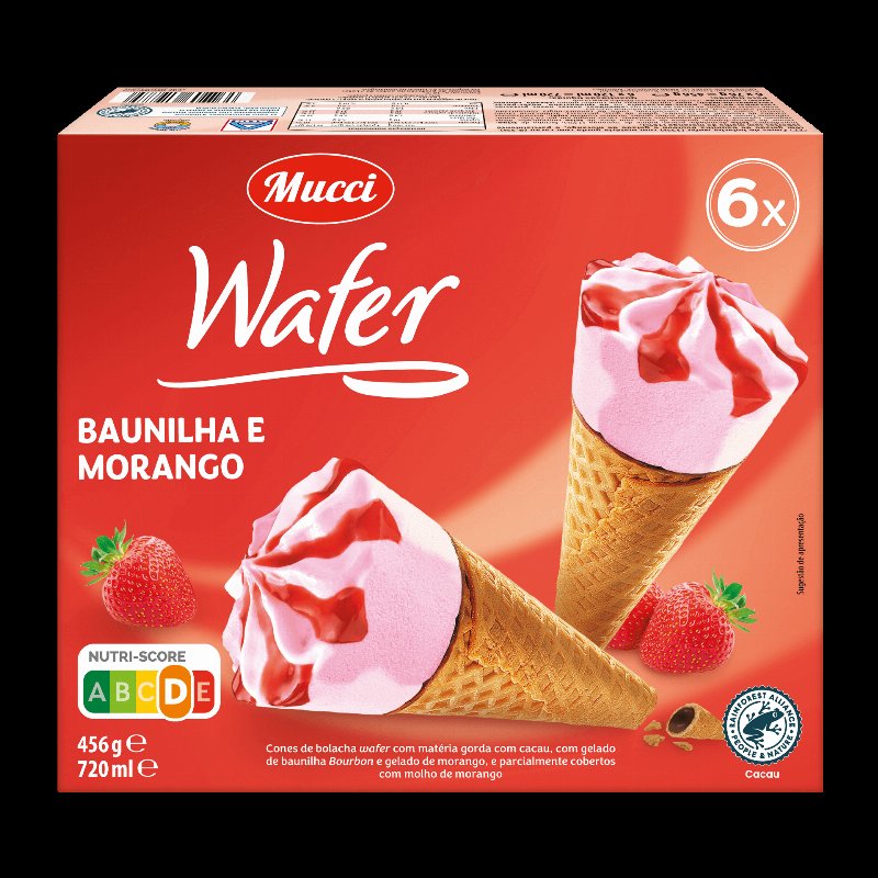 Gelado Wafer De Morango 6 X 120 ml