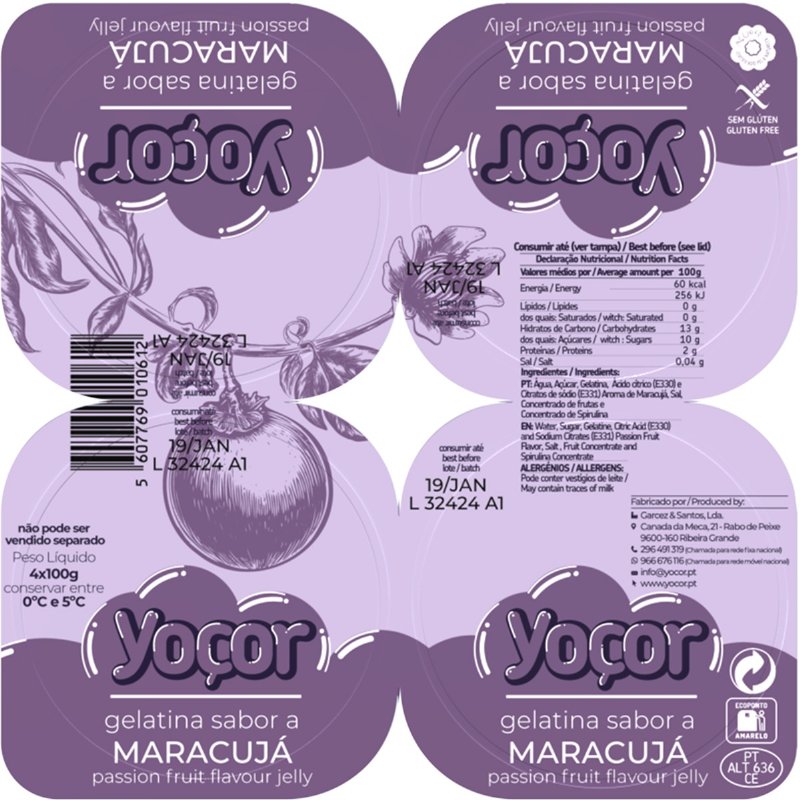 Gelatina De Maracujá Pack 4 100 g