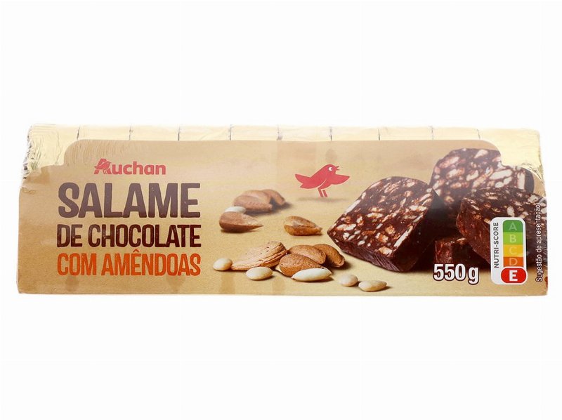 Salame De Chocolate Com Amendoas Auchan Fatias 550 g