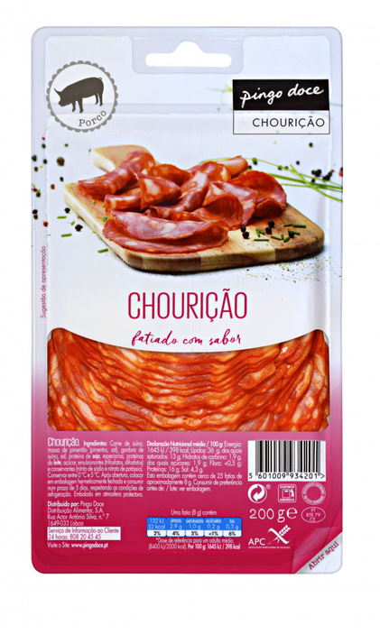 Chourição Fatiado Extra Pingo Doce 0.2Kg