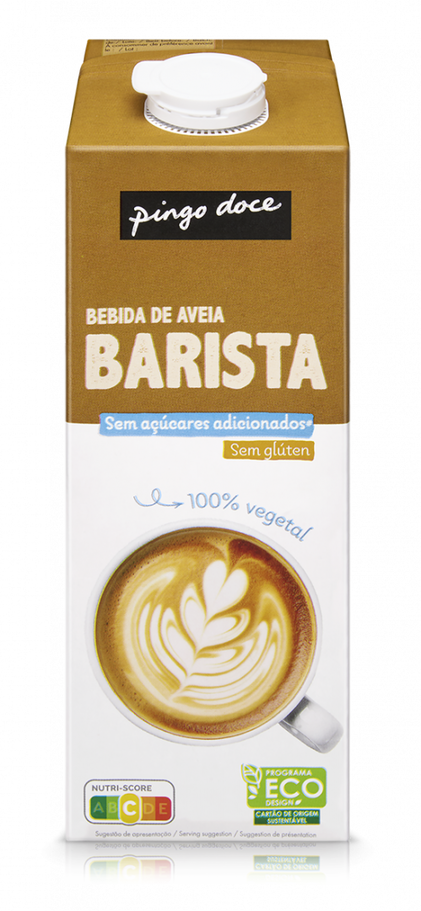 Bebida Vegetal De Aveia Barista Sem Açúcar Pingo Doce 1L