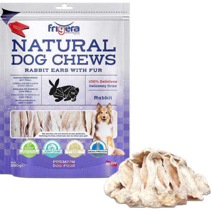 Snack Natural Para Cão Orelha De Coelho 250 g