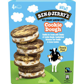 Gelado Sandwich Cookie Dough Ben & Jerry's 272 ml (4 Un)