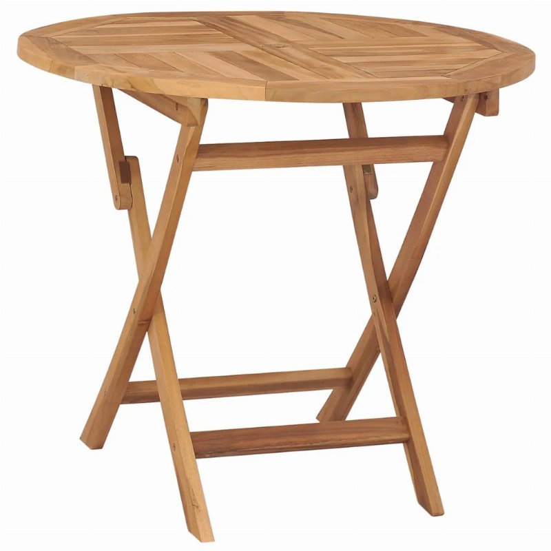 Hkh Mesa De Jardim Dobrável 85X76 Cm Madeira Teca Maciça - Marrom
