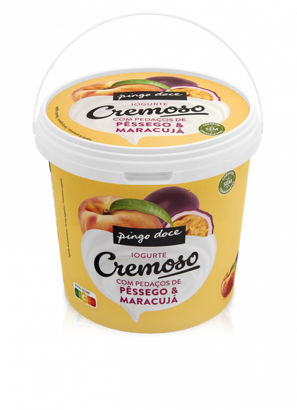 Iogurte Cremoso De Pêssego E Maracujá Pingo Doce 1Kg