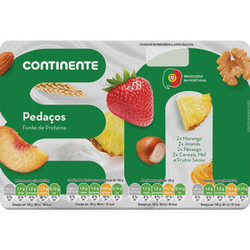 Iogurte Pedaços Morango, Ananás, Pêssego, Cereais, Mel E Frutos Secos Continente 1000 gr (8 Un)
