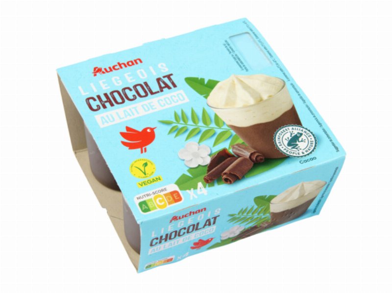 Liegeois Chocolate Auchan Base Leite De Coco 4X95 g