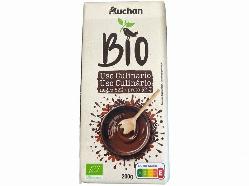 Chocolate Auchan Negro Bio Culinária 52% Cultivamos O Bom 200 g