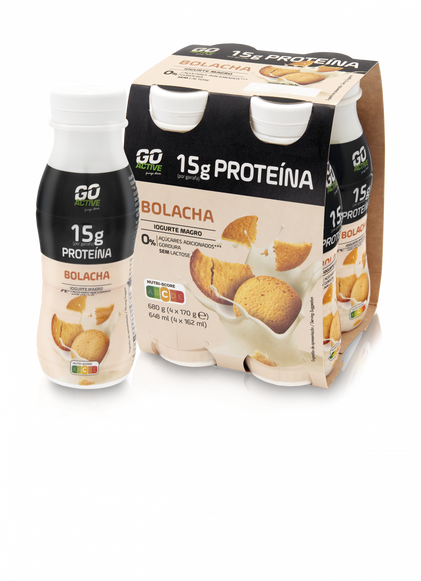Iogurte Líquido Proteína Bolacha Pack 4 Go Active 4x0.17Kg