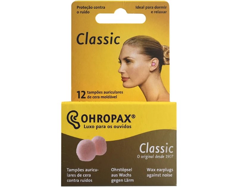 Tampões Ohropax Auriculares Classic Cera 12Un